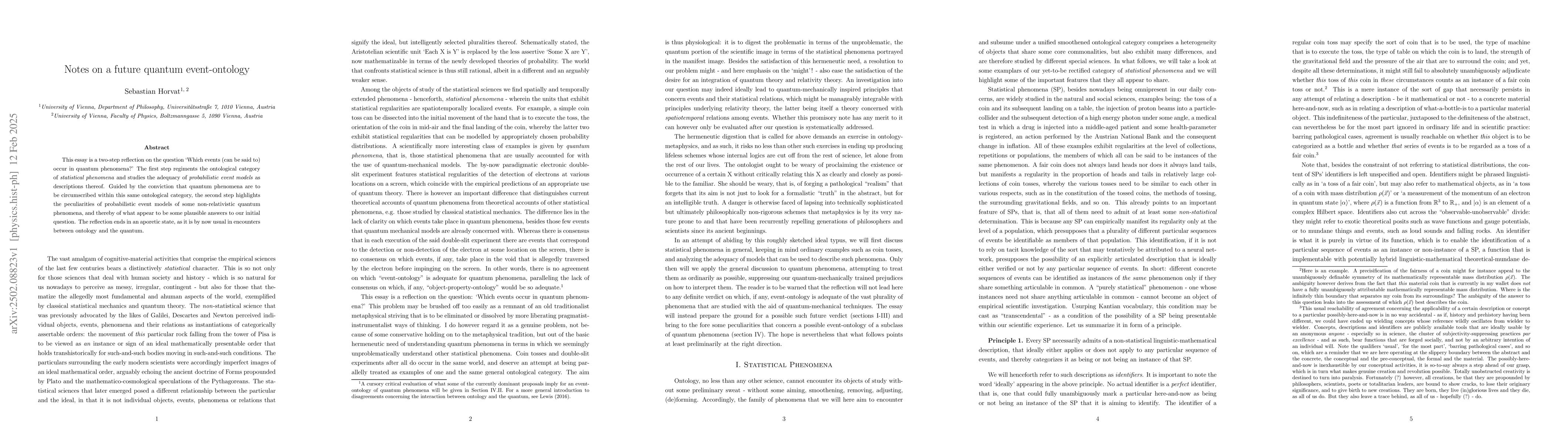 Thumbnail for Notes on a future quantum event-ontology