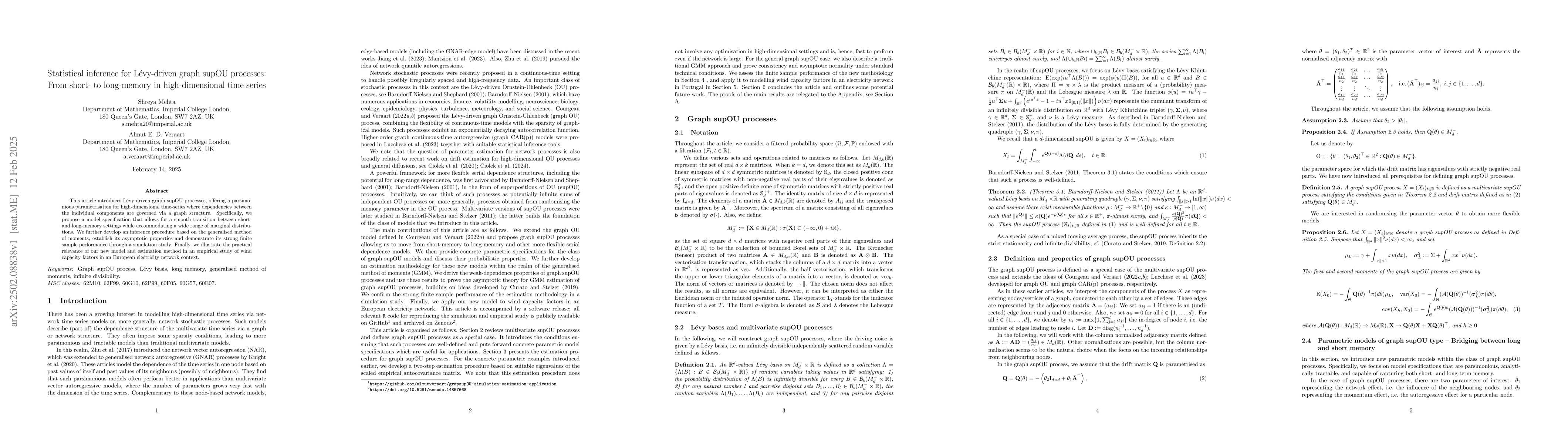 Thumbnail for Statistical inference for Levy-driven graph supOU processes: From short-
  to long-memory in high-dimensional time series