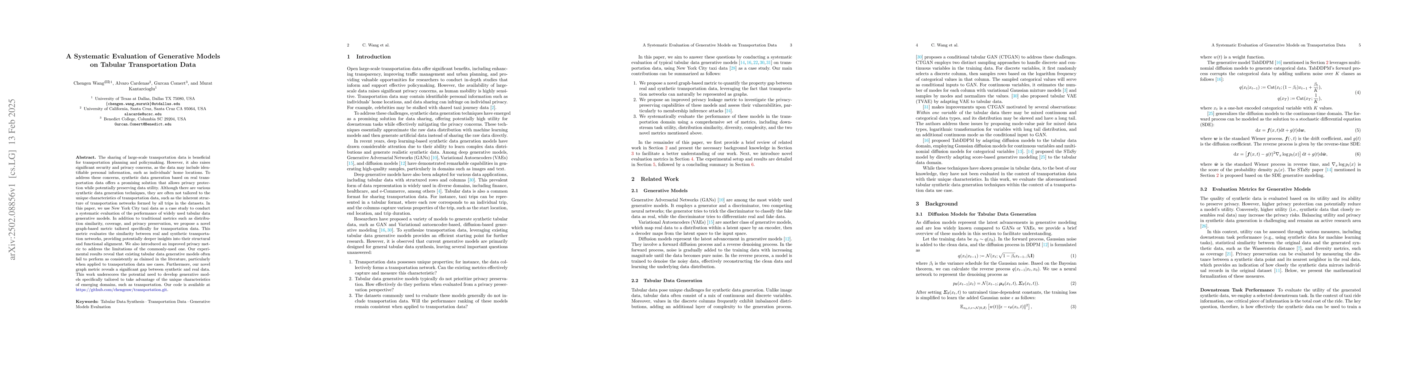 Thumbnail for A Systematic Evaluation of Generative Models on Tabular Transportation
  Data