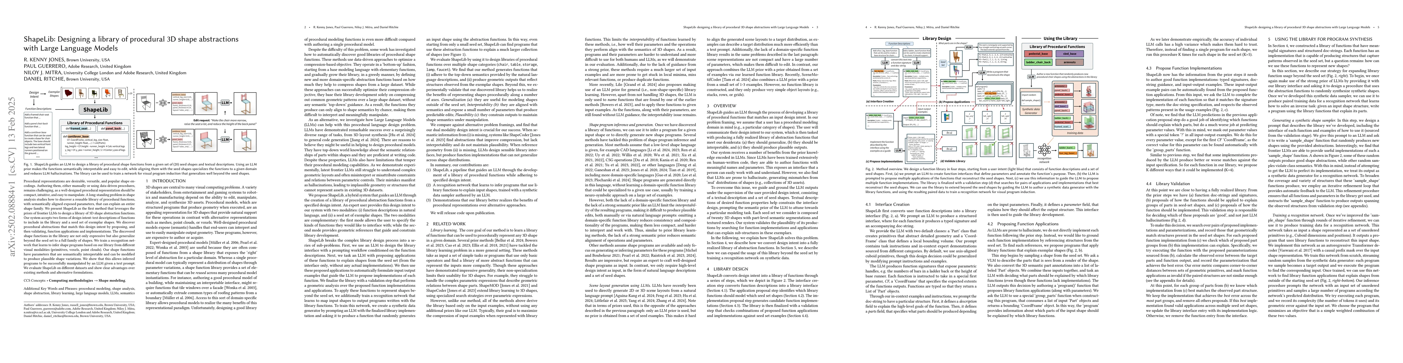 Thumbnail for ShapeLib: designing a library of procedural 3D shape abstractions with
  Large Language Models