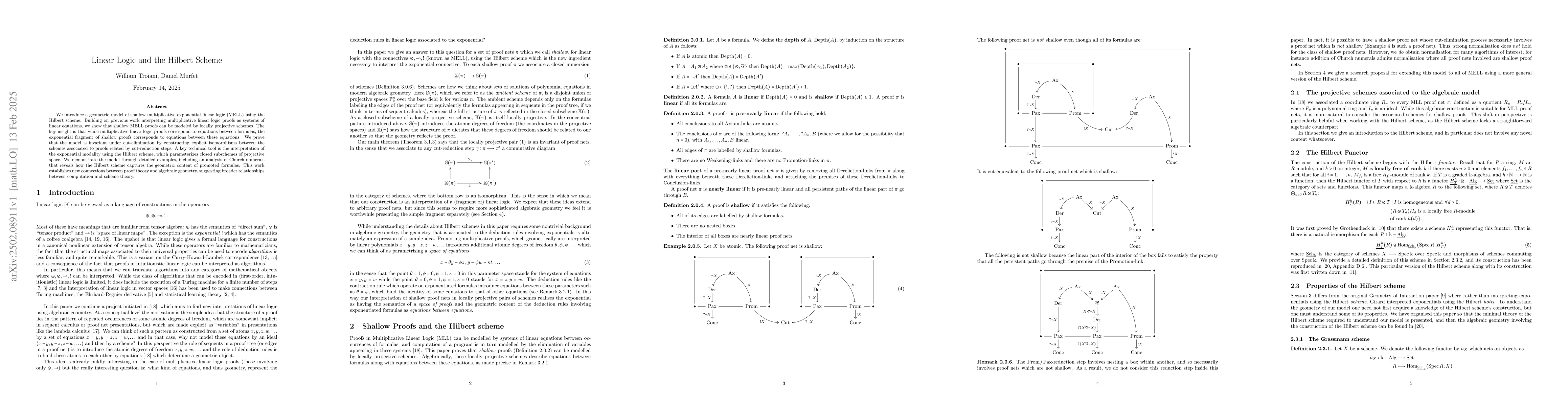 Thumbnail for Linear Logic and the Hilbert Scheme