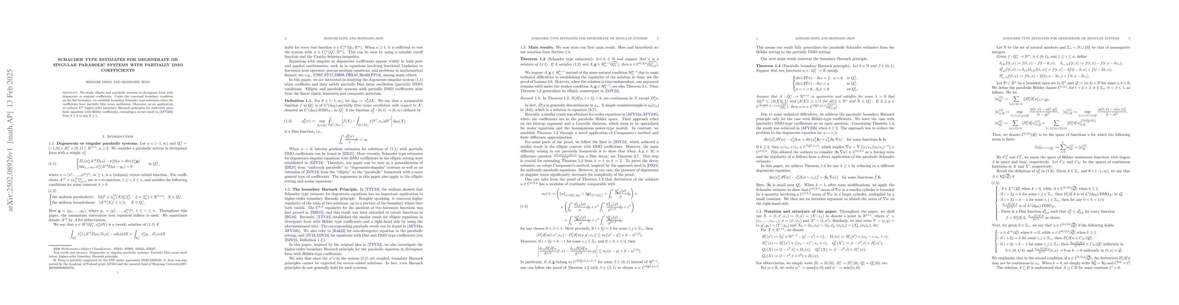 Thumbnail for Schauder type estimates for degenerate or singular parabolic systems
  with partially DMO coefficients