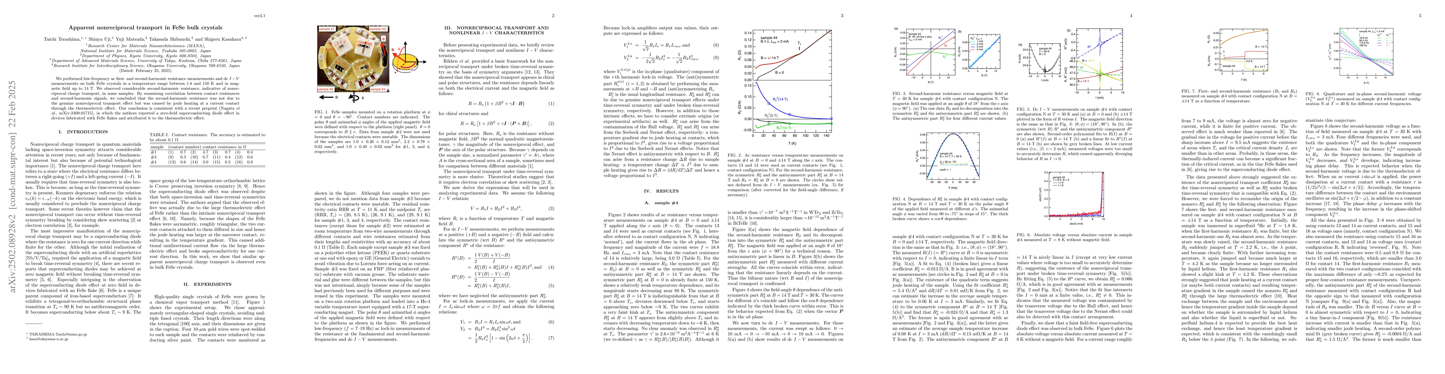 Thumbnail for Apparent nonreciprocal transport in FeSe bulk crystals