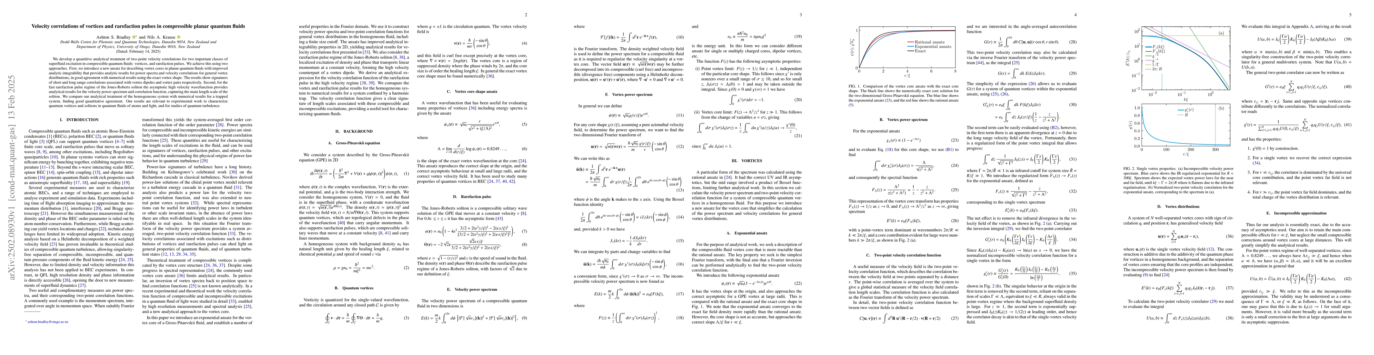 Thumbnail for Velocity correlations of vortices and rarefaction pulses in compressible
  planar quantum fluids