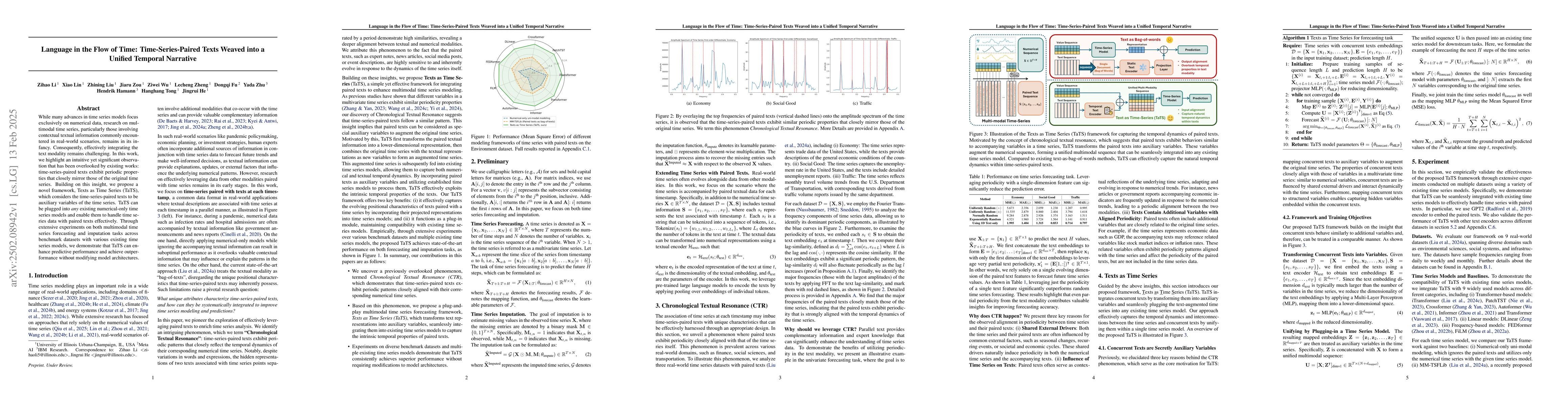 Thumbnail for Language in the Flow of Time: Time-Series-Paired Texts Weaved into a
  Unified Temporal Narrative