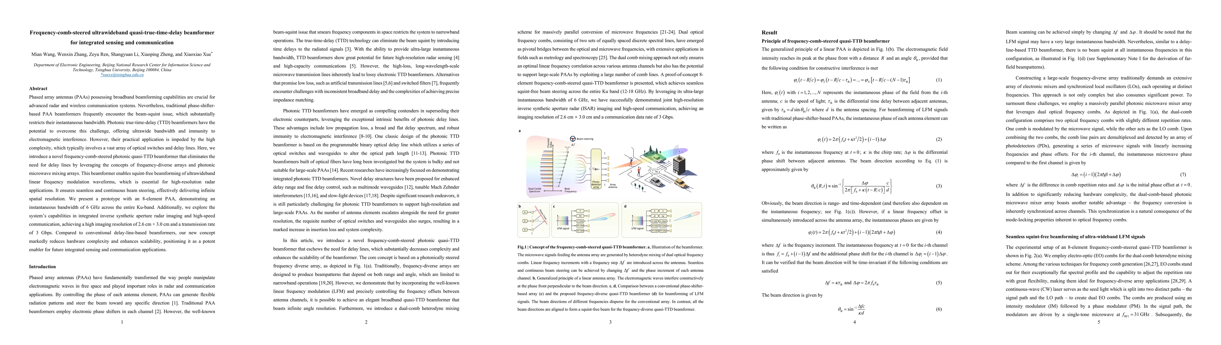 Thumbnail for Frequency-comb-steered ultrawideband quasi-true-time-delay beamformer
  for integrated sensing and communication
