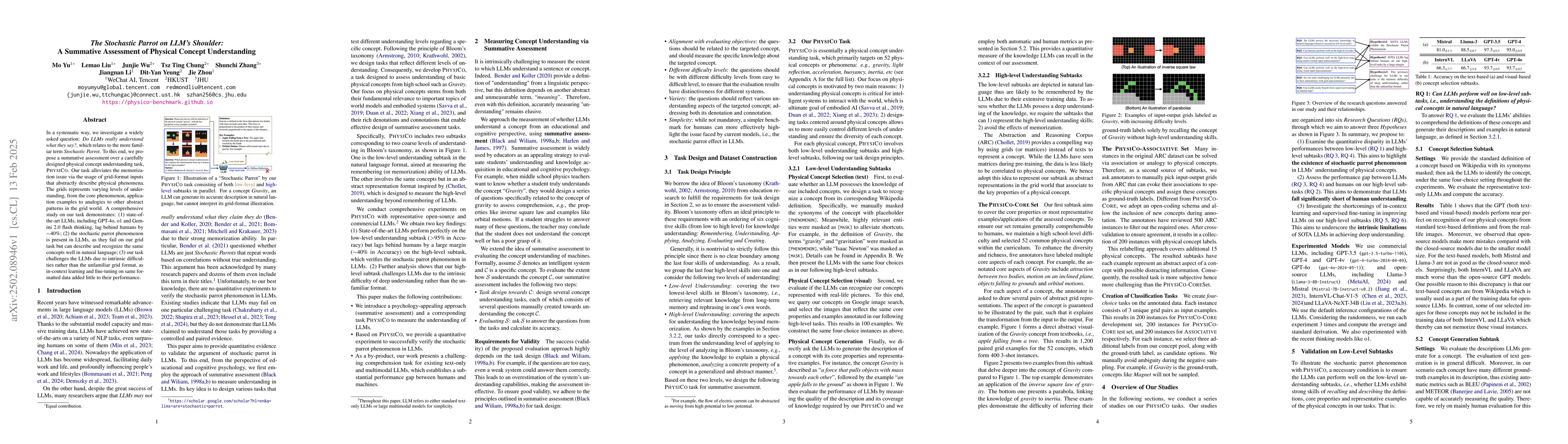 Thumbnail for The Stochastic Parrot on LLM's Shoulder: A Summative Assessment of
  Physical Concept Understanding