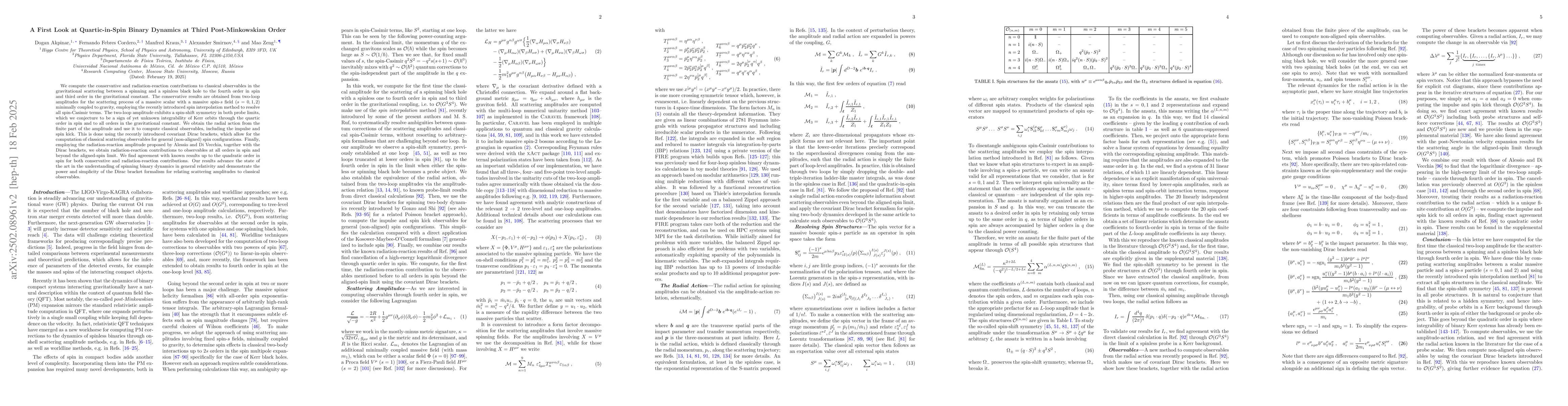 Thumbnail for A First Look at Quartic-in-Spin Binary Dynamics at Third
  Post-Minkowskian Order