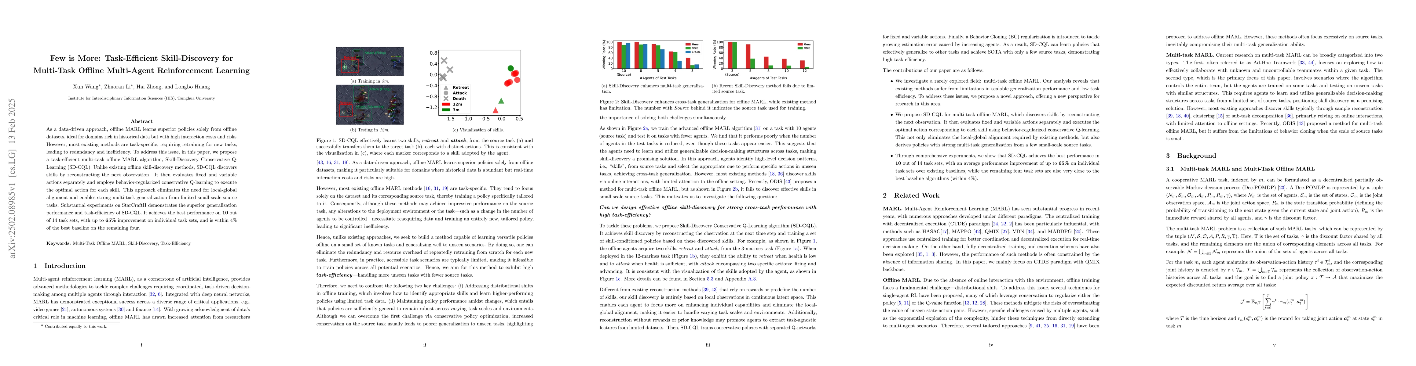 Thumbnail for Few is More: Task-Efficient Skill-Discovery for Multi-Task Offline
  Multi-Agent Reinforcement Learning