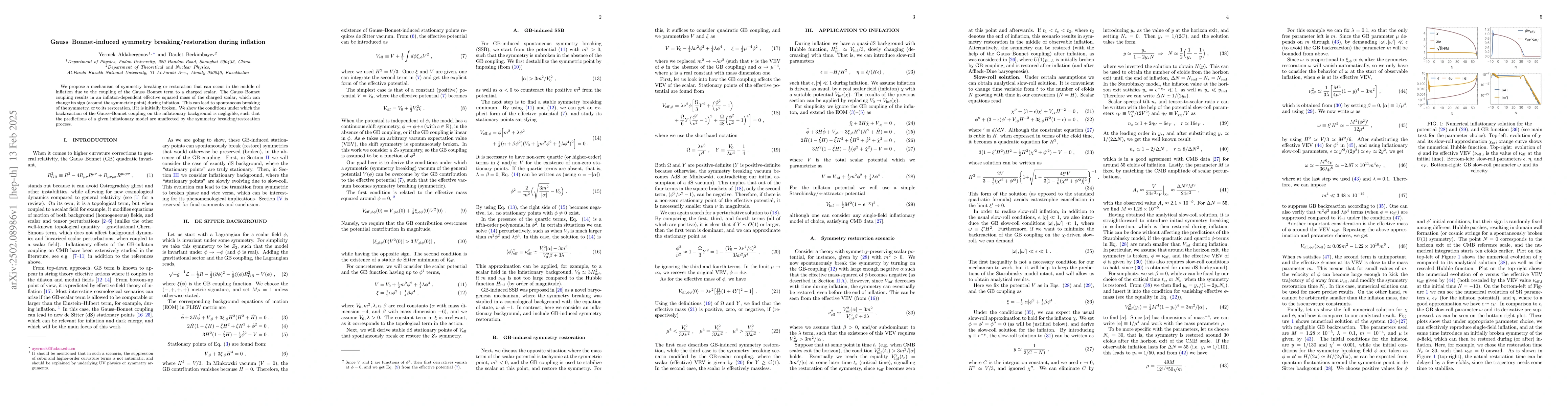 Thumbnail for Gauss-Bonnet-induced symmetry breaking/restoration during inflation