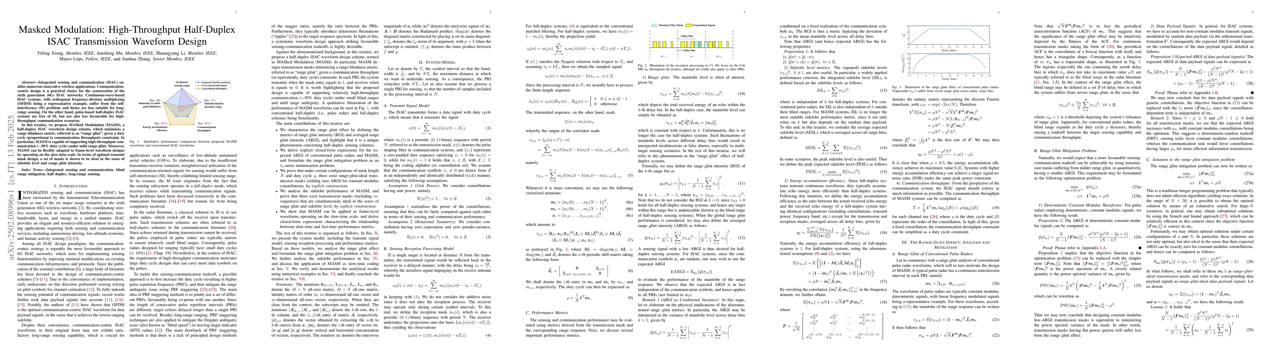 Thumbnail for Masked Modulation: High-Throughput Half-Duplex ISAC Transmission
  Waveform Design