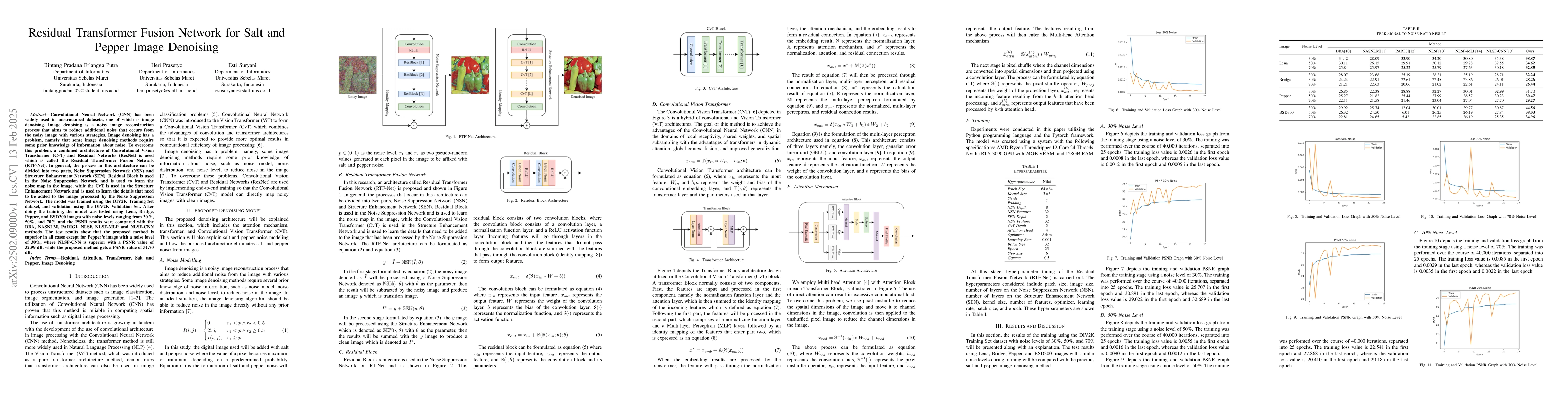 Thumbnail for Residual Transformer Fusion Network for Salt and Pepper Image Denoising