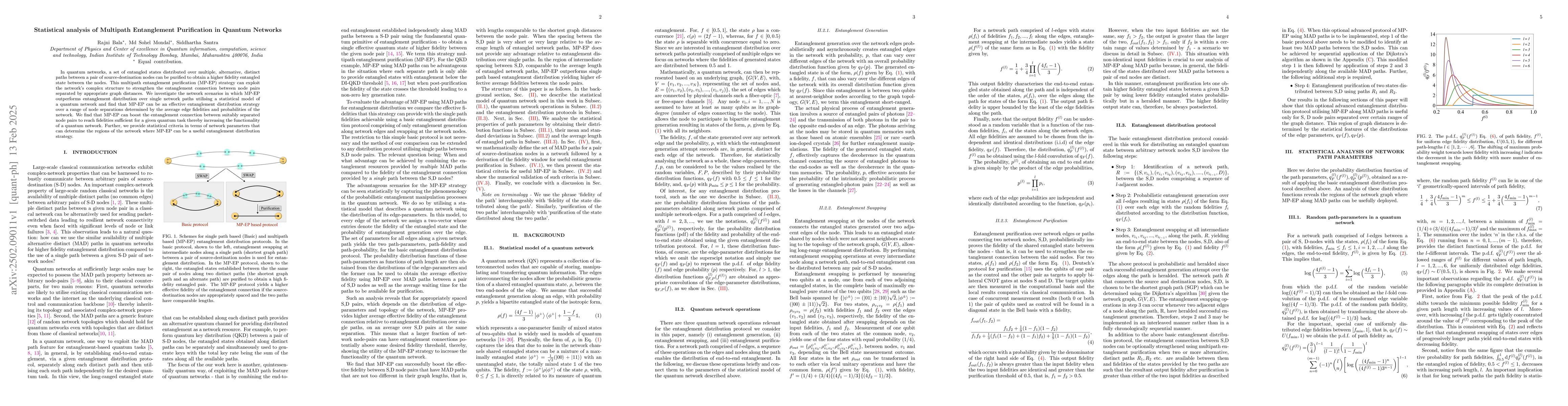 Thumbnail for Statistical analysis of Multipath Entanglement Purification in Quantum
  Networks
