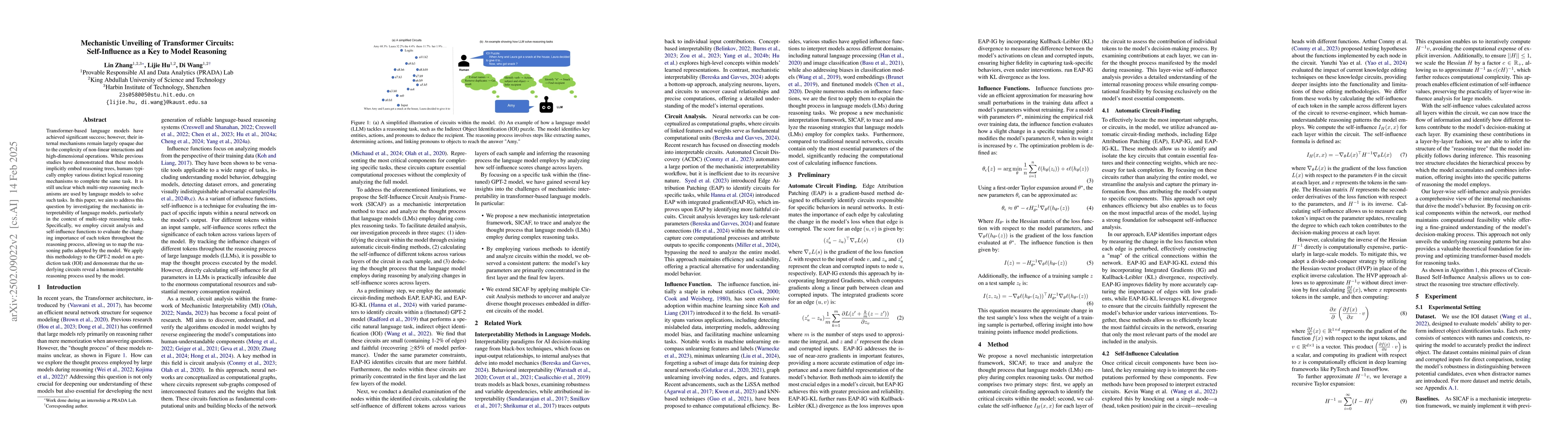 Thumbnail for Mechanistic Unveiling of Transformer Circuits: Self-Influence as a Key
  to Model Reasoning