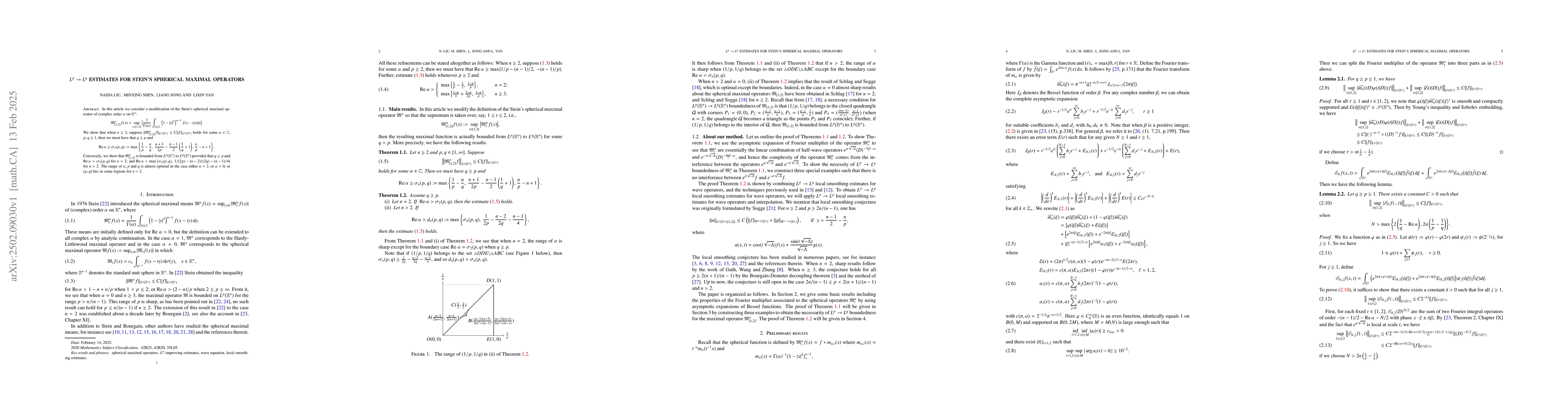 Thumbnail for $L^p\to L^q$ estimates for Stein's spherical maximal operators