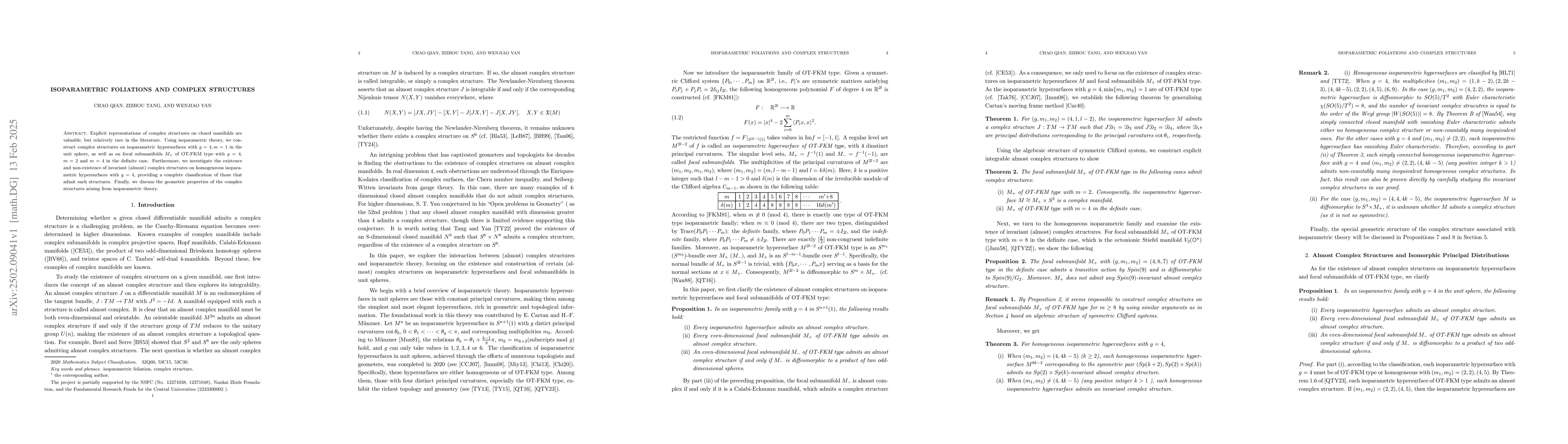 Thumbnail for Isoparametric foliations and complex structures