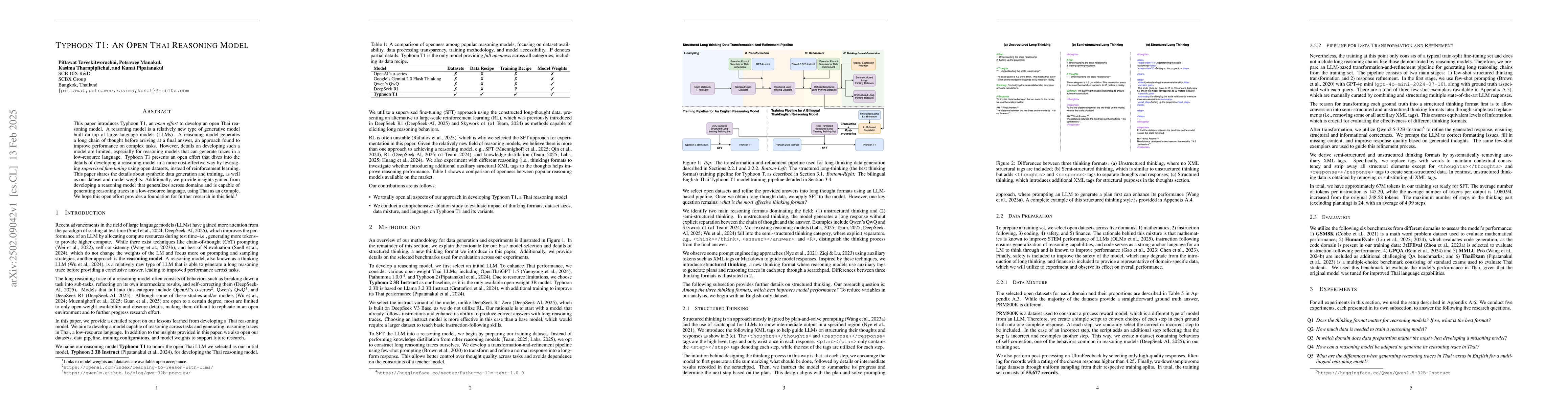 Thumbnail for Typhoon T1: An Open Thai Reasoning Model