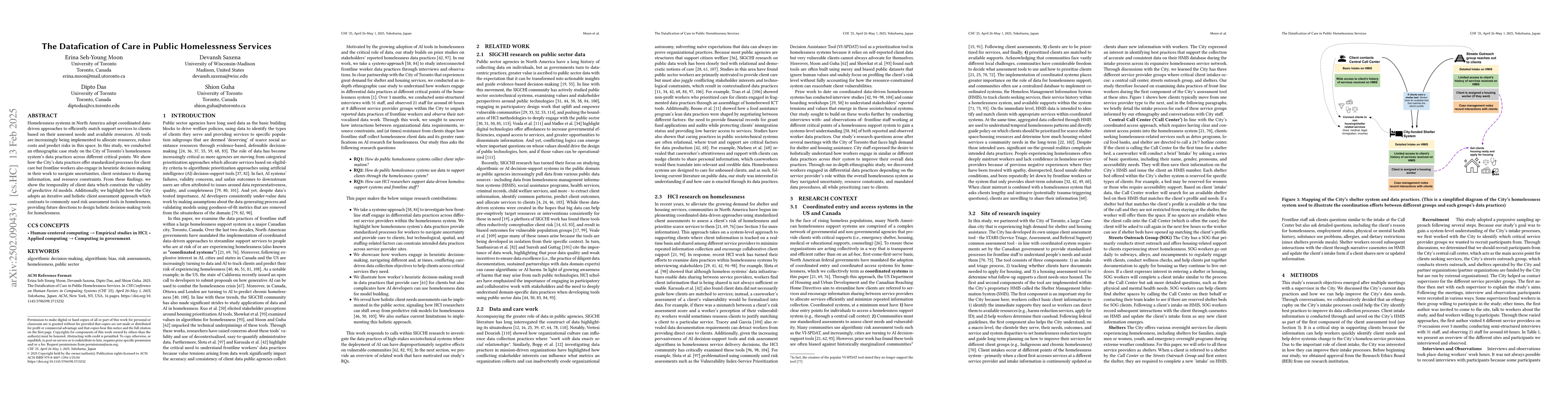 Thumbnail for The Datafication of Care in Public Homelessness Services