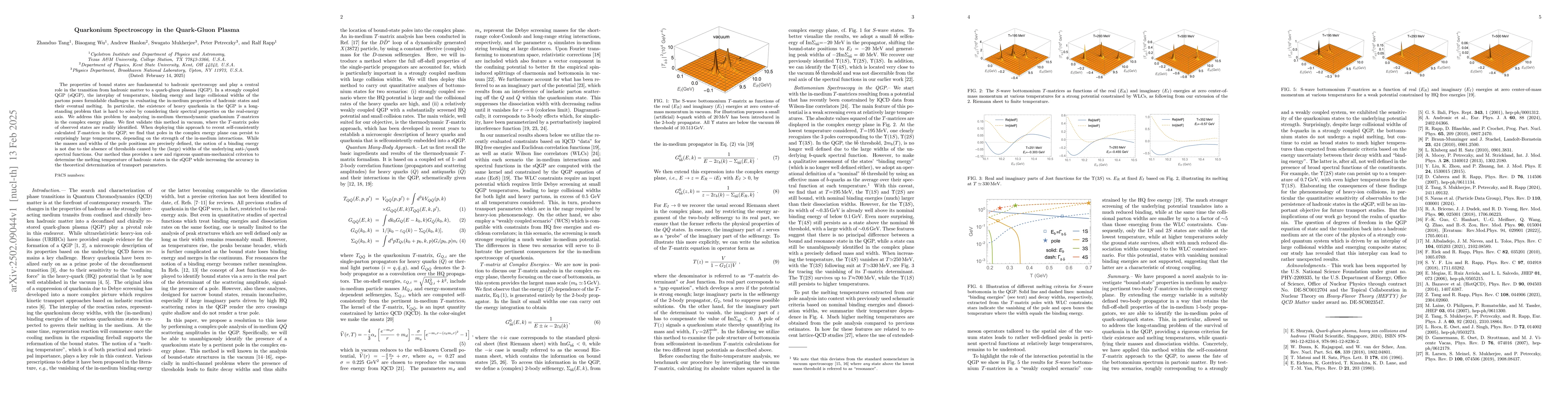 Thumbnail for Quarkonium Spectroscopy in the Quark-Gluon Plasma