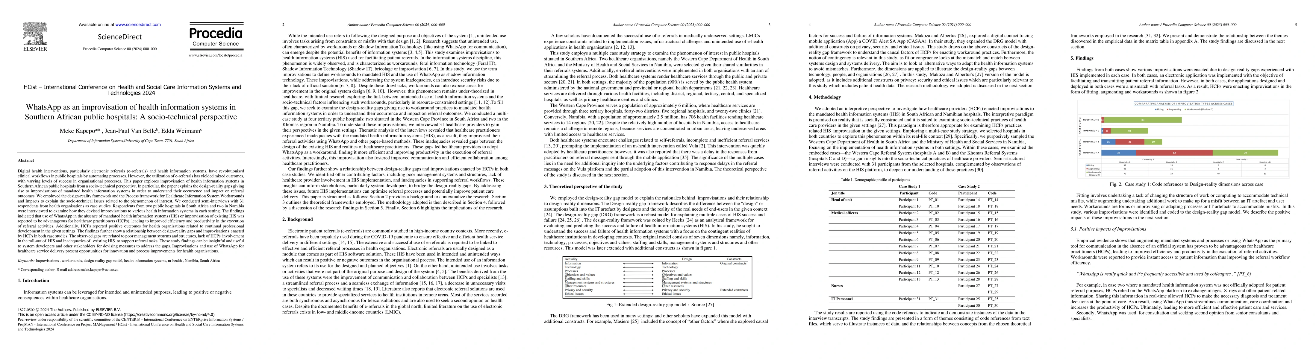 Thumbnail for WhatsApp as an improvisation of health information systems in Southern
  African public hospitals: A socio-technical perspective