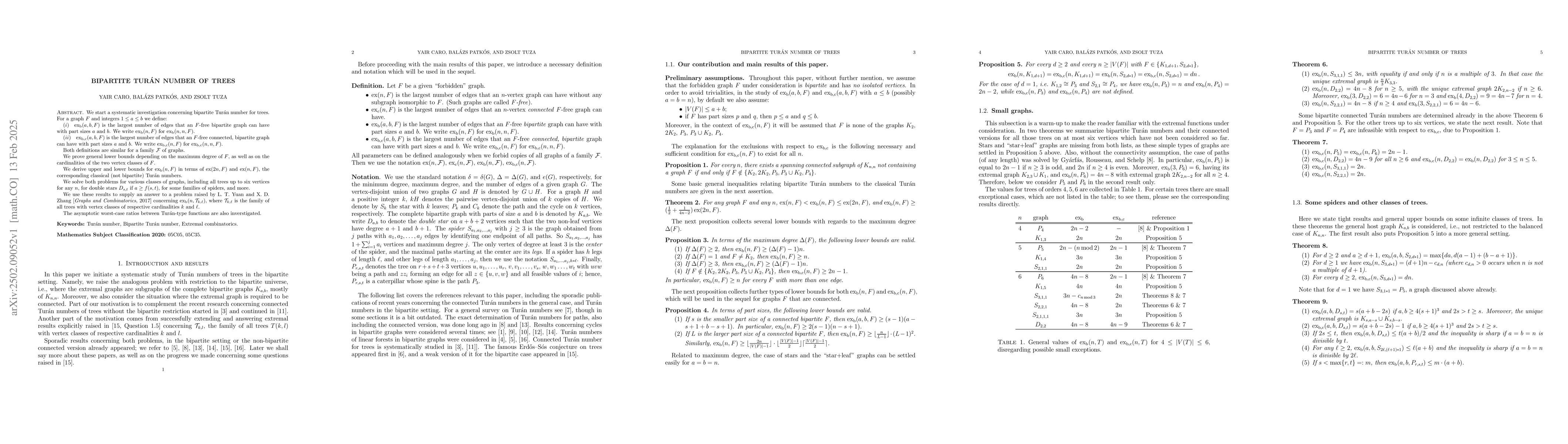 Thumbnail for Bipartite Turán number of trees
