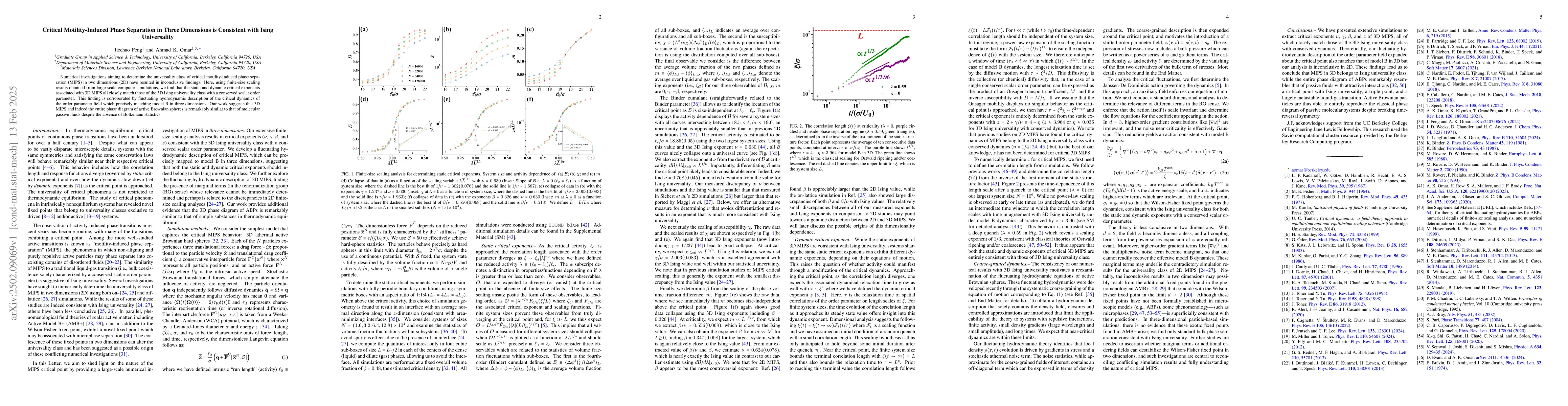 Thumbnail for Critical Motility-Induced Phase Separation in Three Dimensions is
  Consistent with Ising Universality