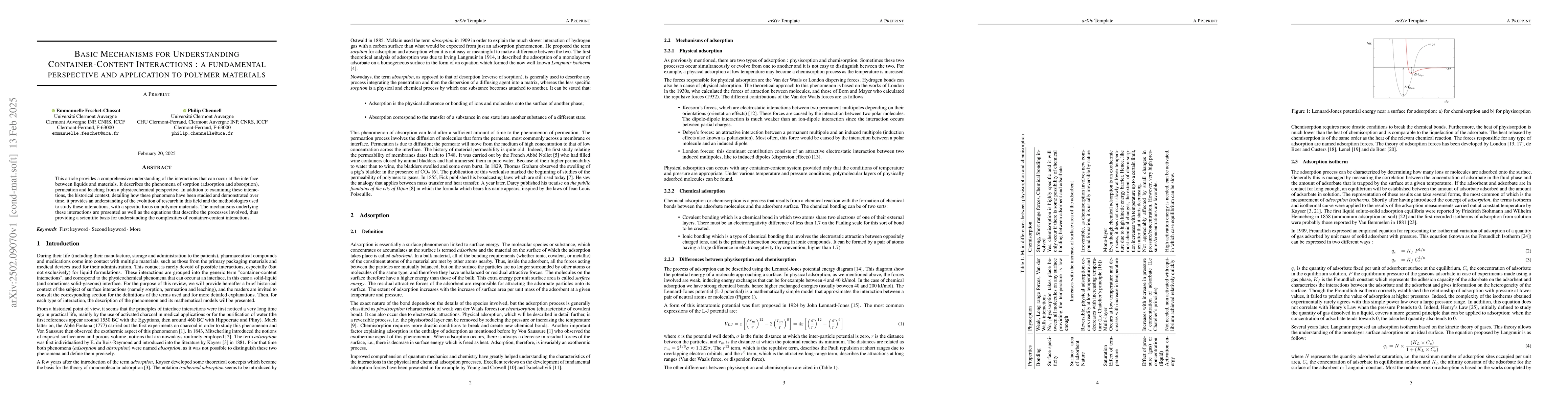 Thumbnail for Basic mechanisms for understanding container-content interactions: a
  fundamental perspective and application to polymer materials