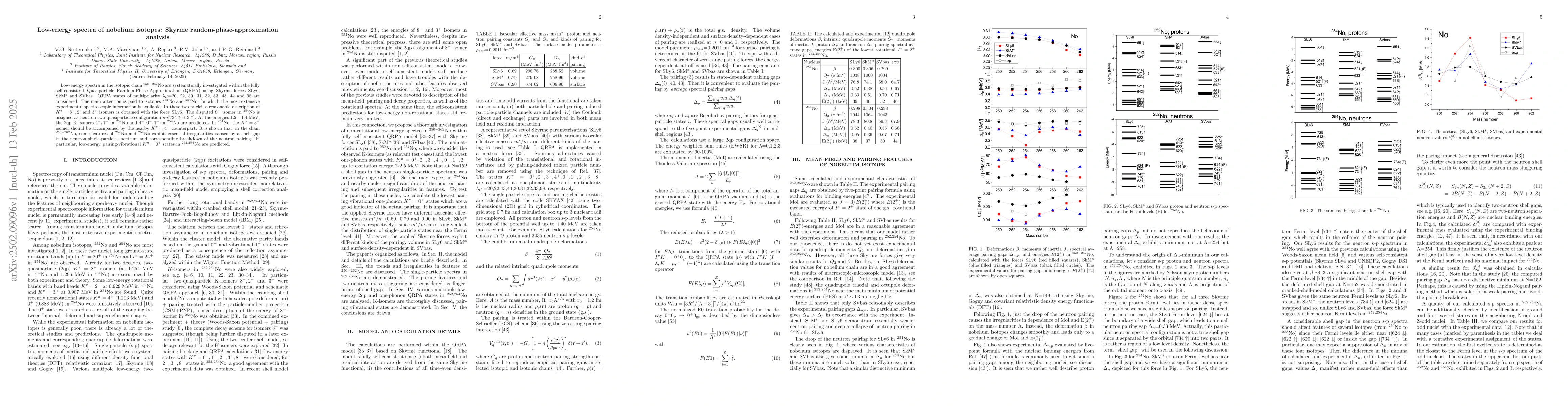 Thumbnail for Low-energy spectra of nobelium isotopes: Skyrme
  random-phase-approximation analysis