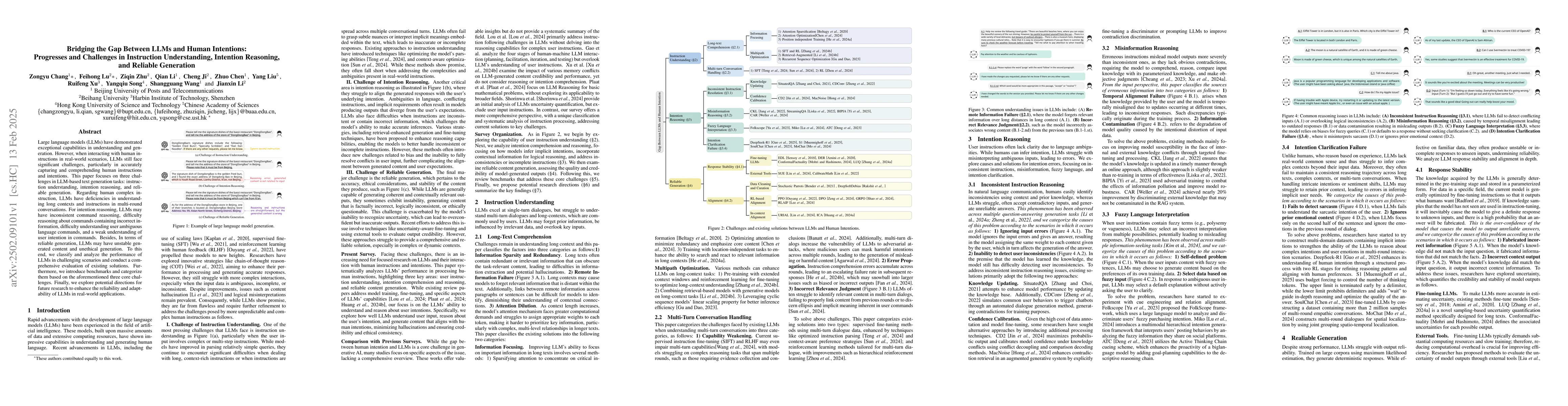 Thumbnail for Bridging the Gap Between LLMs and Human Intentions: Progresses and
  Challenges in Instruction Understanding, Intention Reasoning, and Reliable
  Generation