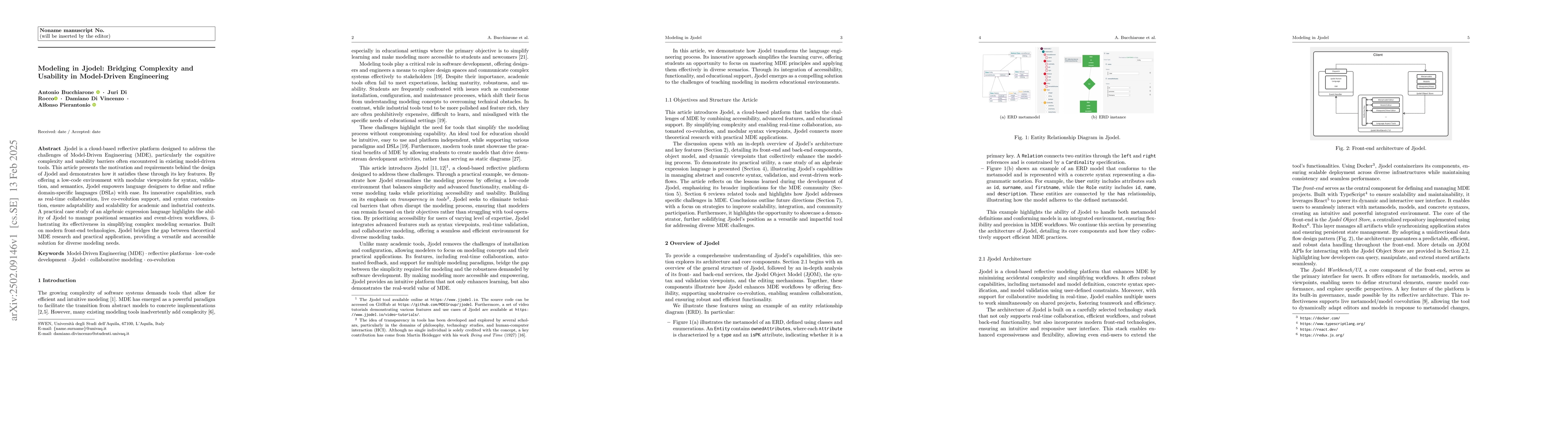 Thumbnail for Modeling in Jjodel: Bridging Complexity and Usability in Model-Driven
  Engineering
