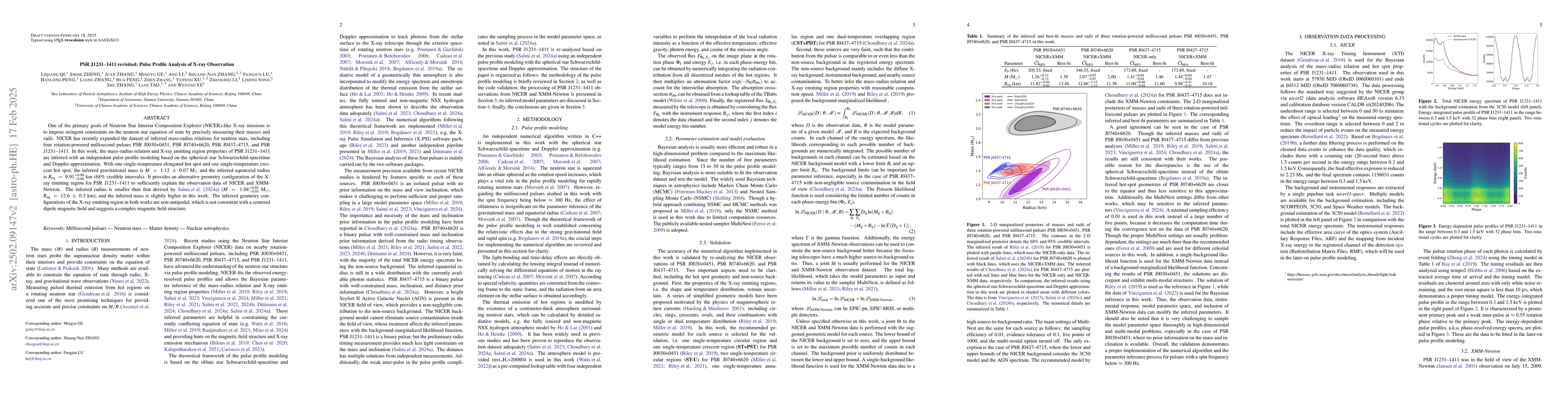 Thumbnail for PSR J1231-1411 revisited: Pulse Profile Analysis of X-ray Observation