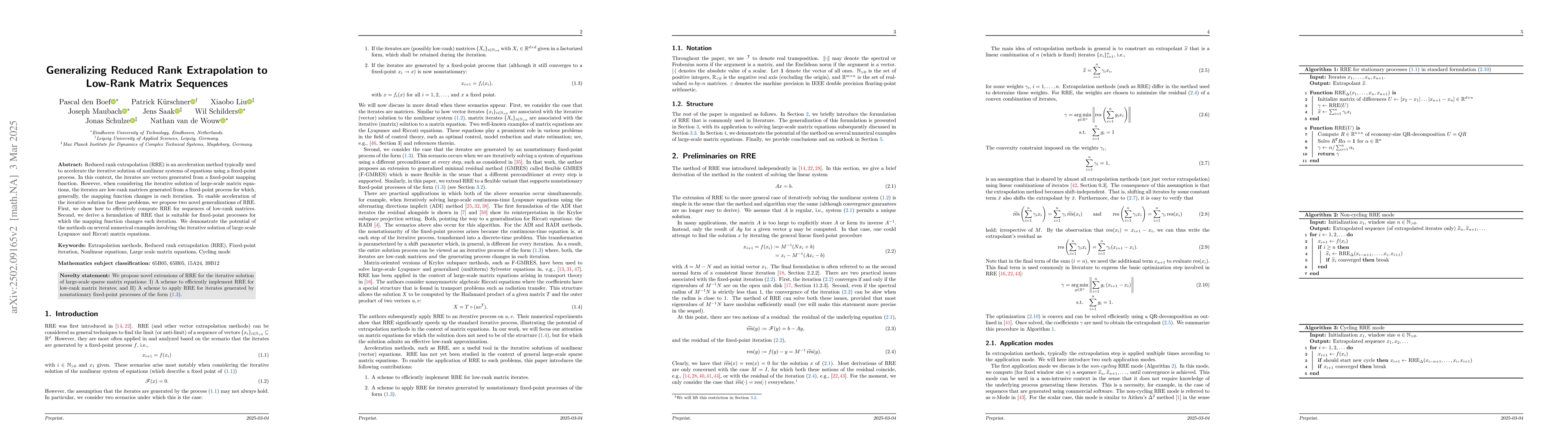 Thumbnail for Generalizing Reduced Rank Extrapolation to Low-Rank Matrix Sequences