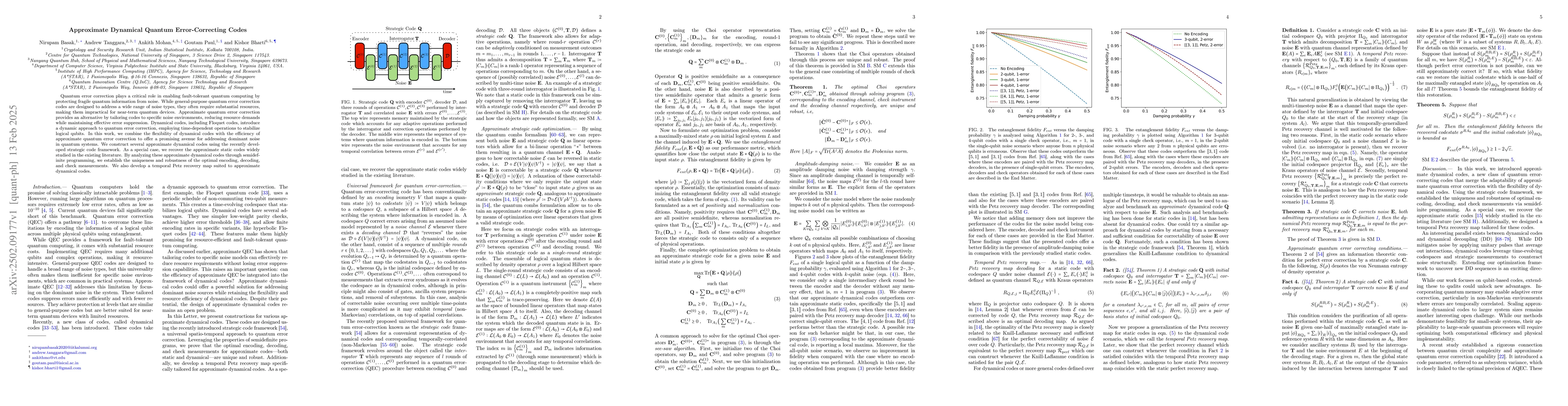 Thumbnail for Approximate Dynamical Quantum Error-Correcting Codes