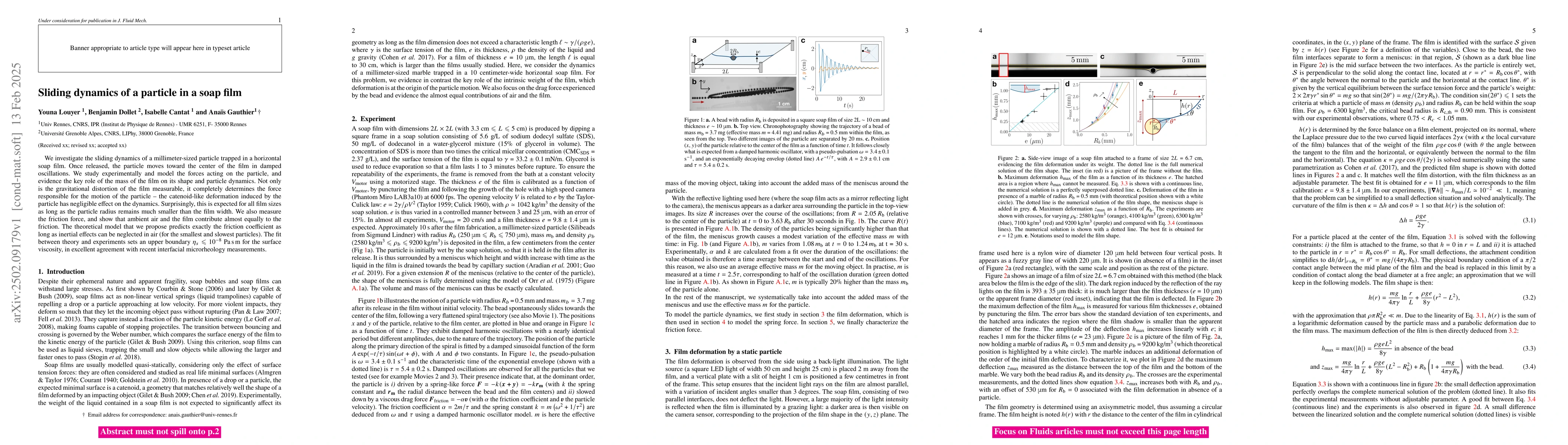 Thumbnail for Sliding dynamics of a particle in a soap film