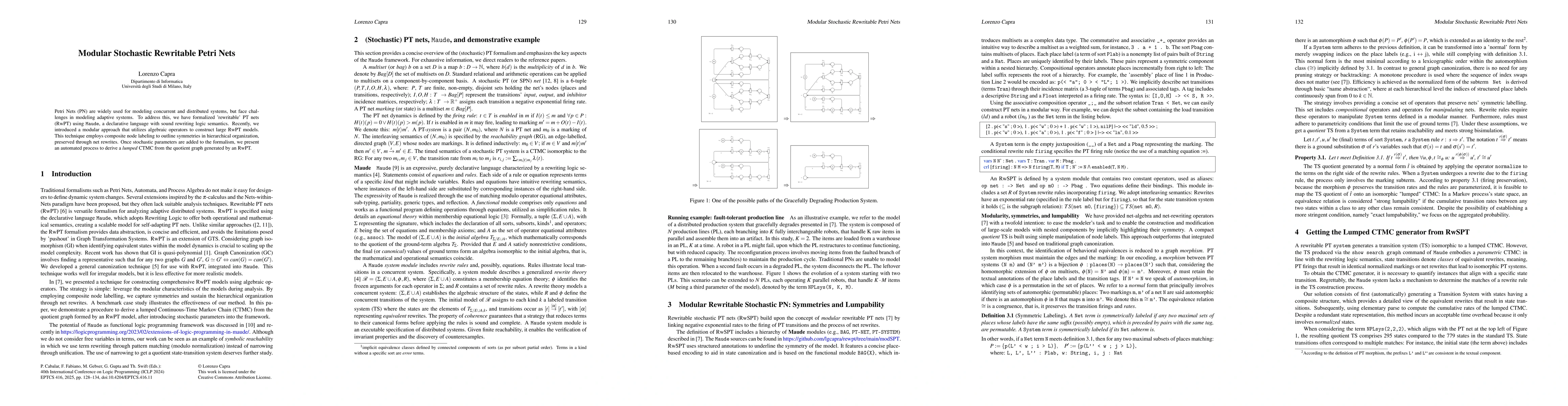Thumbnail for Modular Stochastic Rewritable Petri Nets