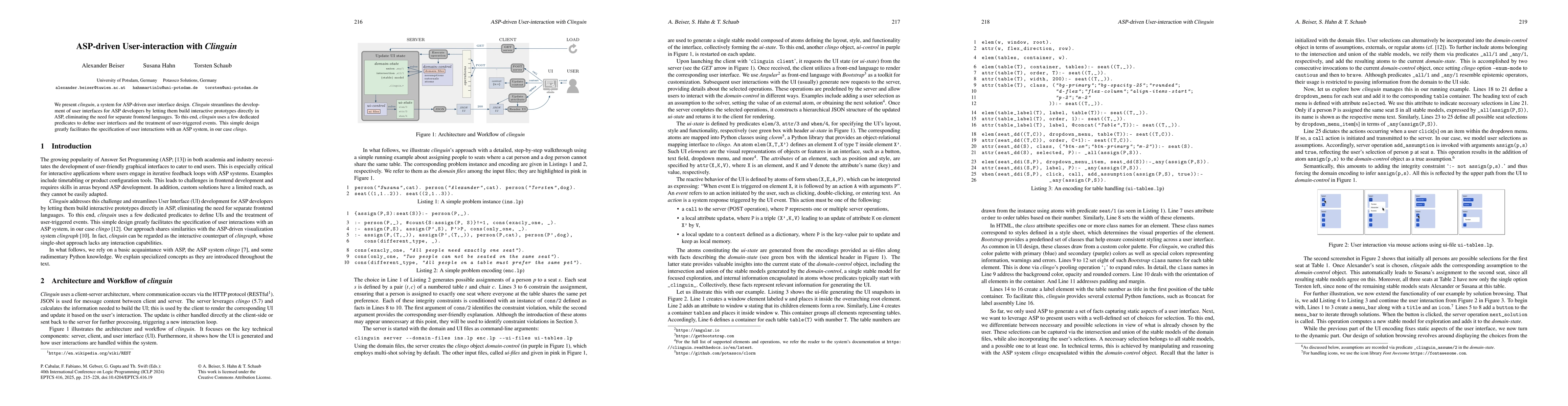 Thumbnail for ASP-driven User-interaction with Clinguin