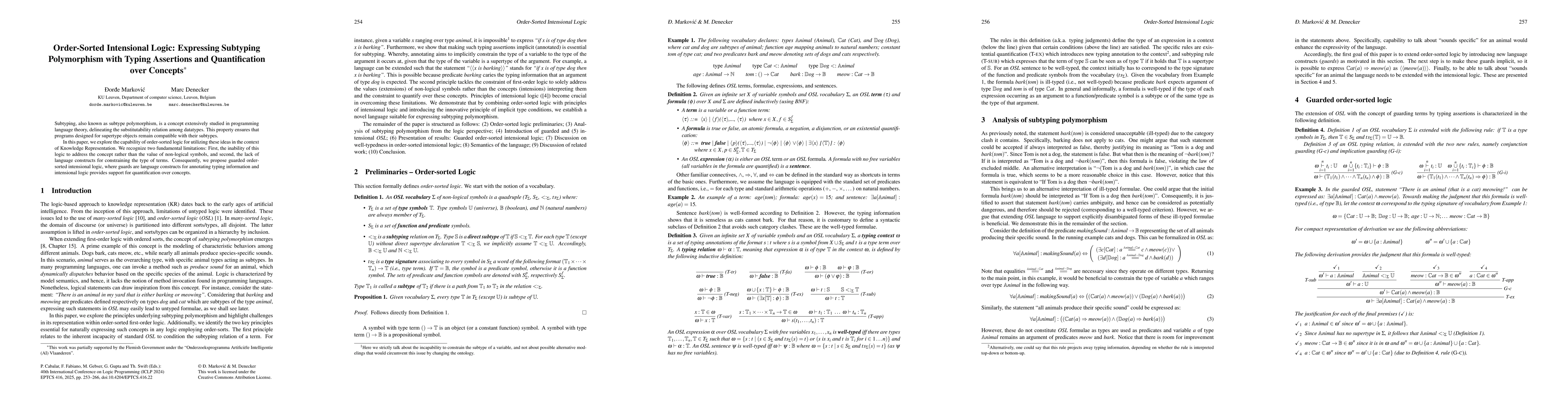 Thumbnail for Order-Sorted Intensional Logic: Expressing Subtyping Polymorphism with
  Typing Assertions and Quantification over Concepts