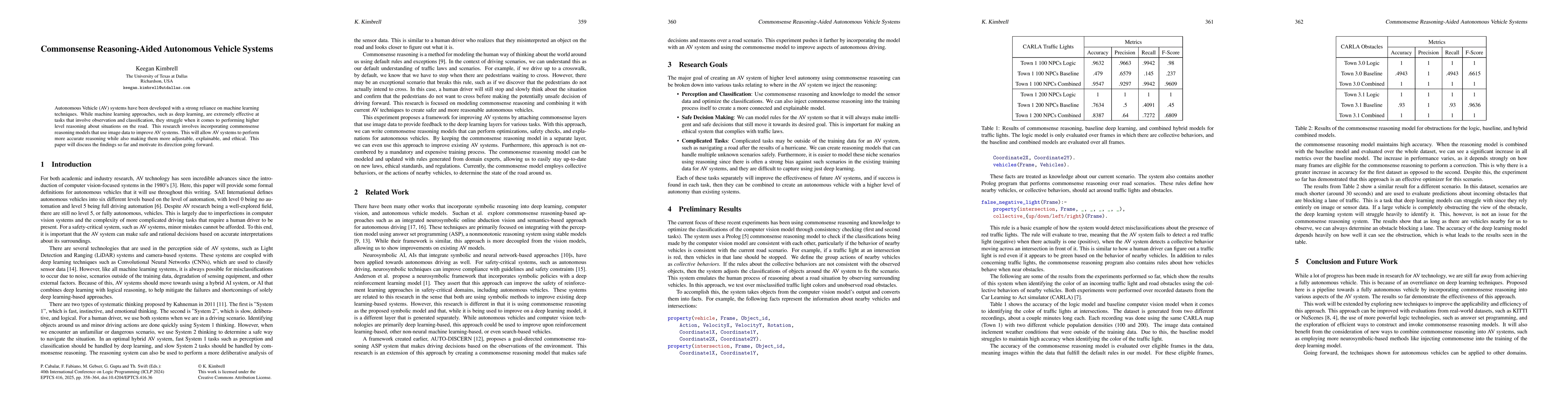 Thumbnail for Commonsense Reasoning-Aided Autonomous Vehicle Systems