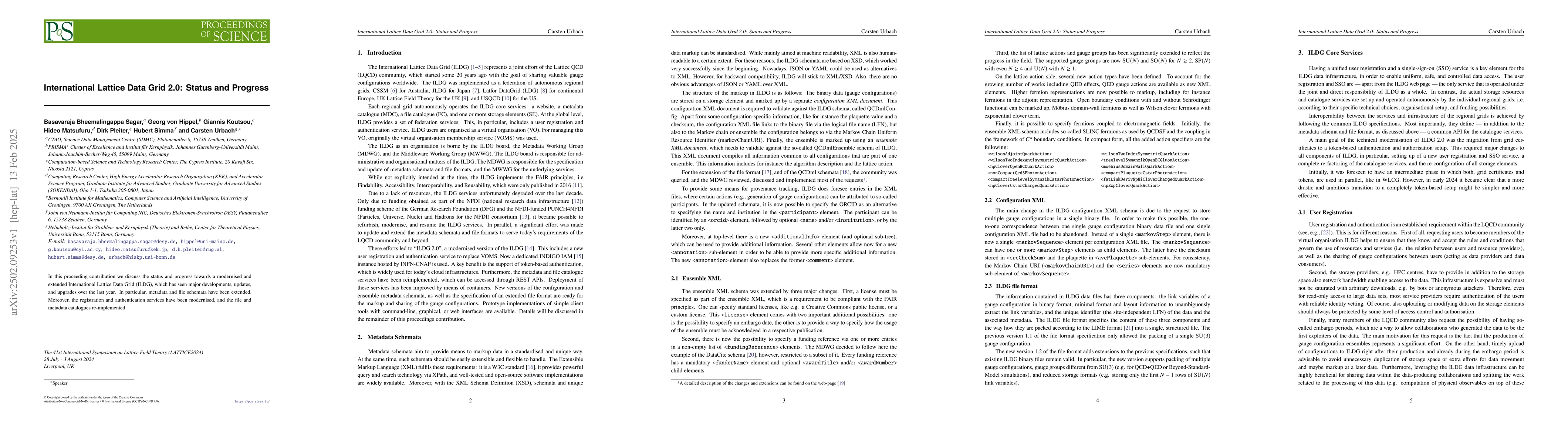 Thumbnail for International Lattice Data Grid 2.0: Status and Progress