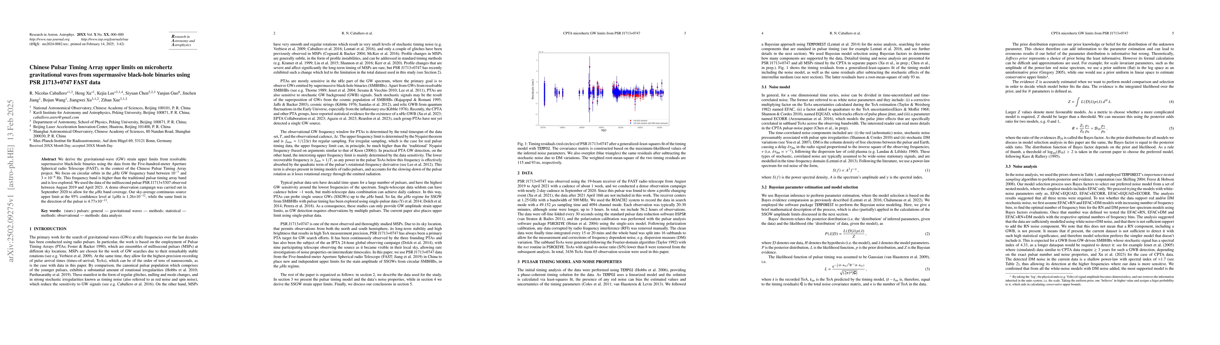 Thumbnail for Chinese Pulsar Timing Array upper limits on microhertz gravitational
  waves from supermassive black-hole binaries using PSR J1713+0747 FAST data