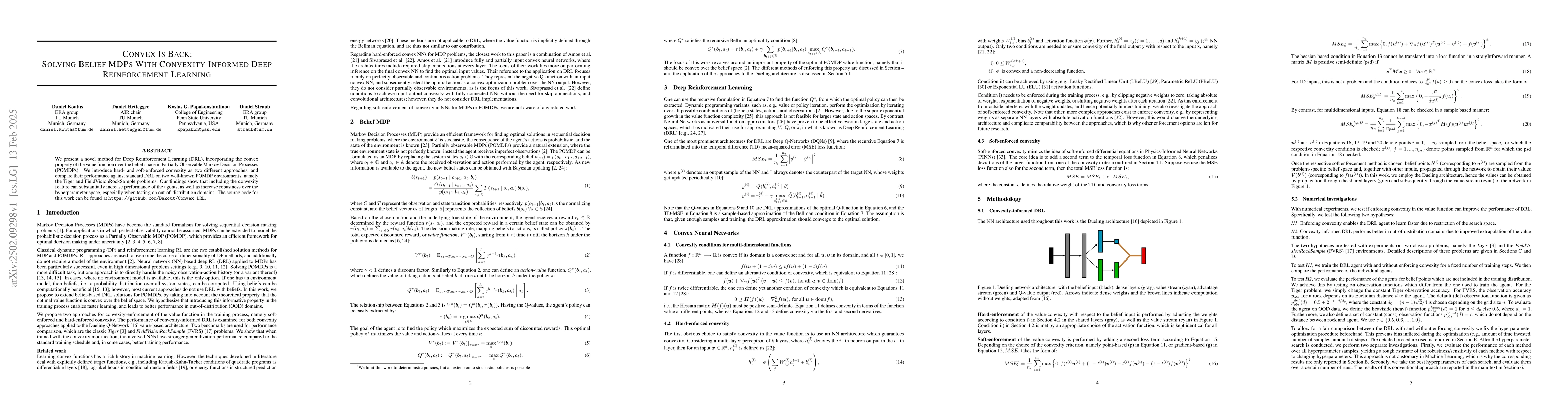 Thumbnail for Convex Is Back: Solving Belief MDPs With Convexity-Informed Deep
  Reinforcement Learning