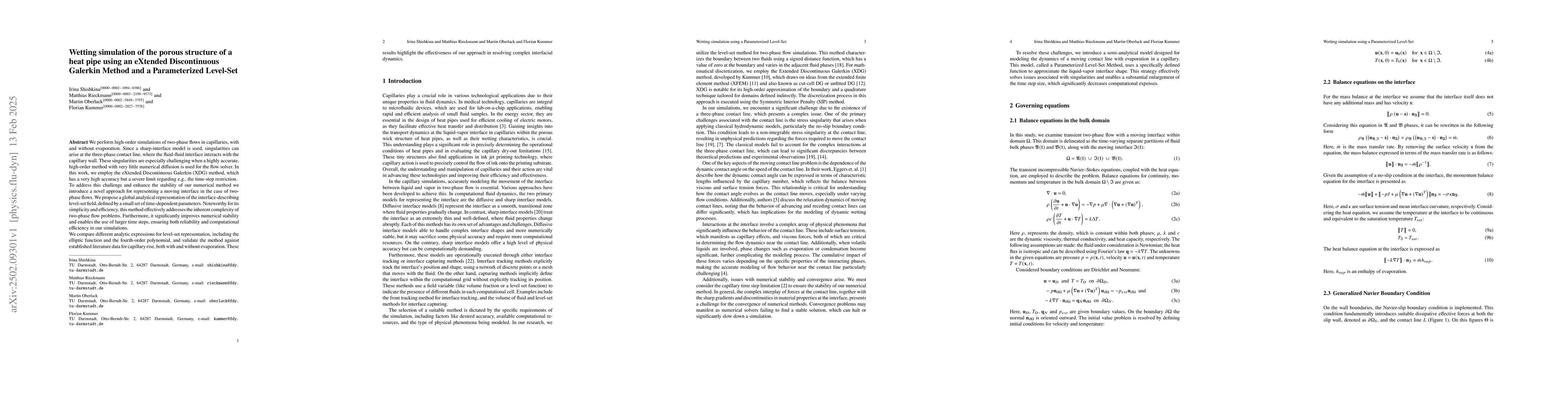 Thumbnail for Wetting simulation of the porous structure of a heat pipe using an
  eXtended Discontinuous Galerkin Method and a Parameterized Level-Set