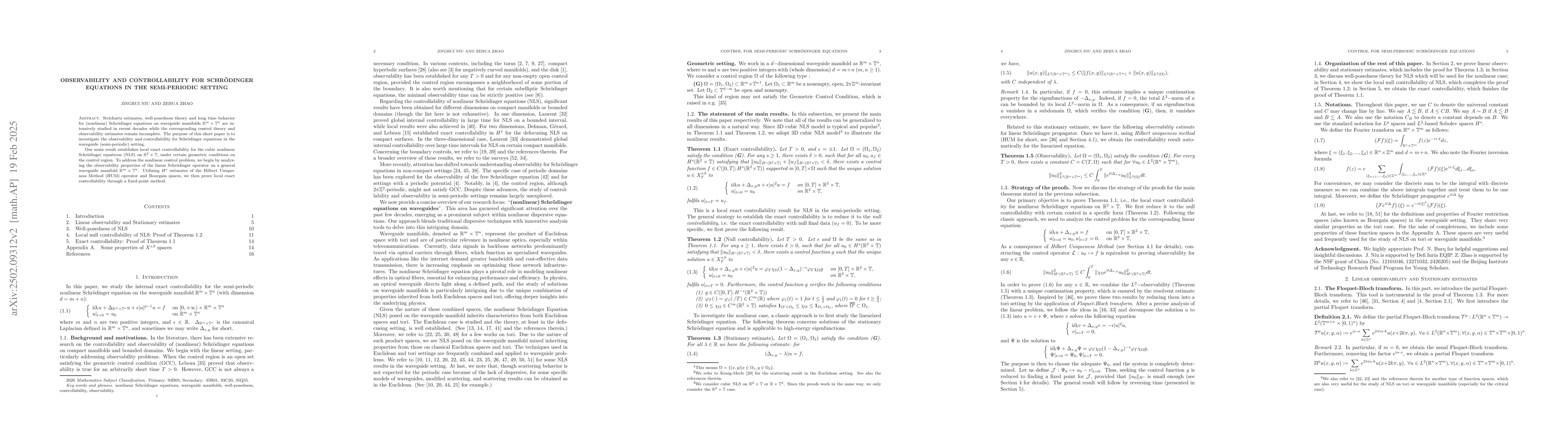 Thumbnail for Observability and controllability for Schrödinger equations in the
  semi-periodic setting