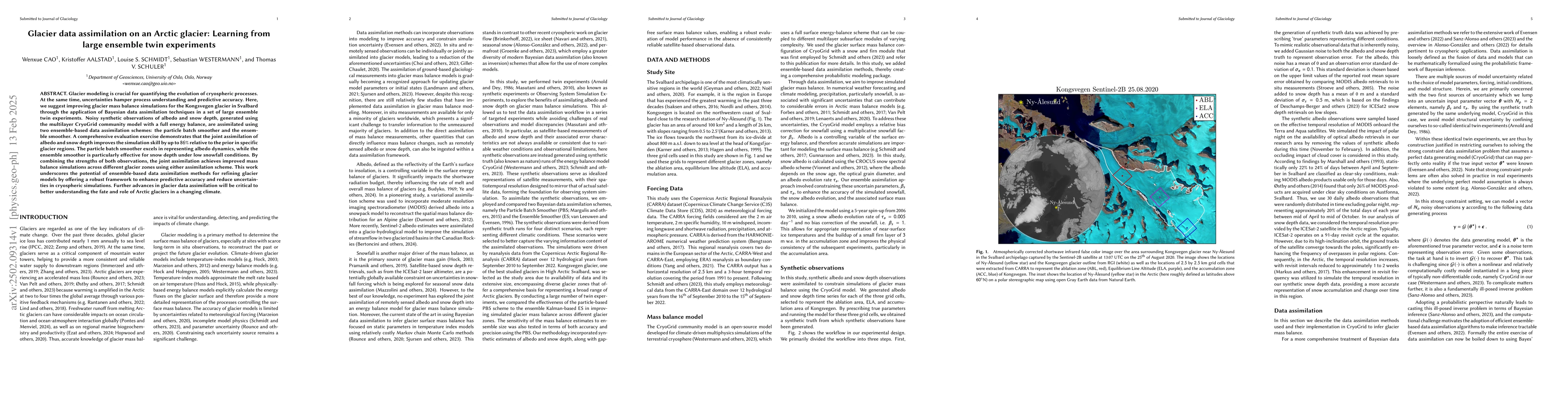 Thumbnail for Glacier data assimilation on an Arctic glacier: Learning from large
  ensemble twin experiments