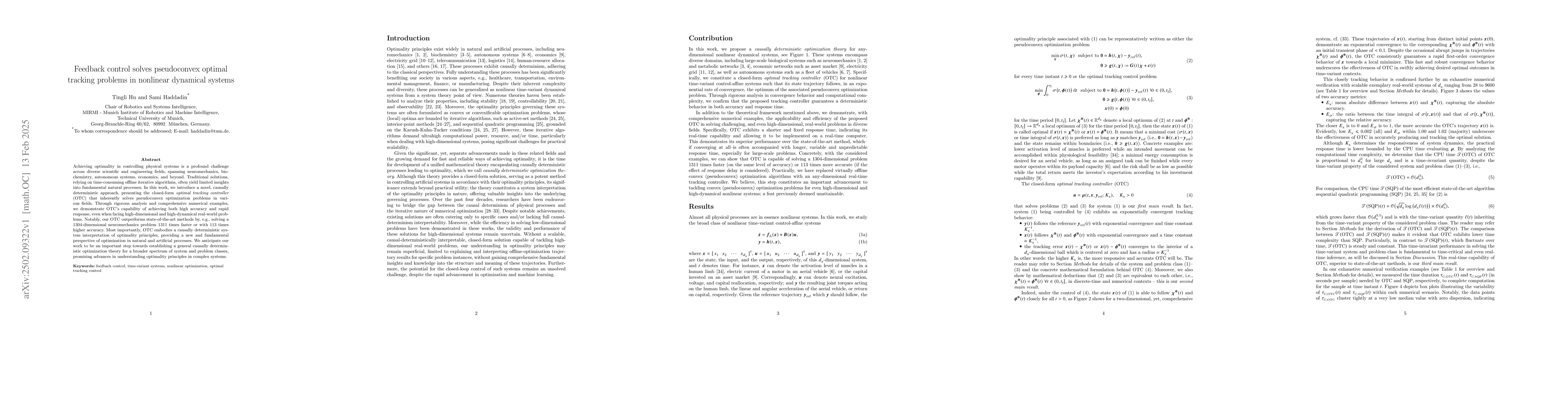 Thumbnail for Feedback control solves pseudoconvex optimal tracking problems in
  nonlinear dynamical systems