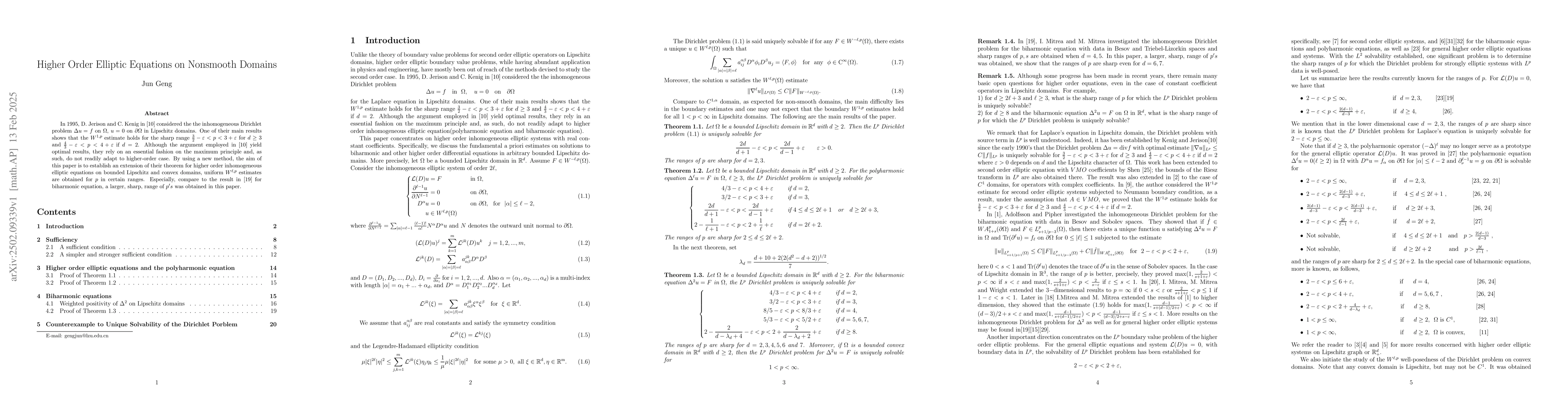 Thumbnail for Higher Order Elliptic Equations on Nonsmooth Domains