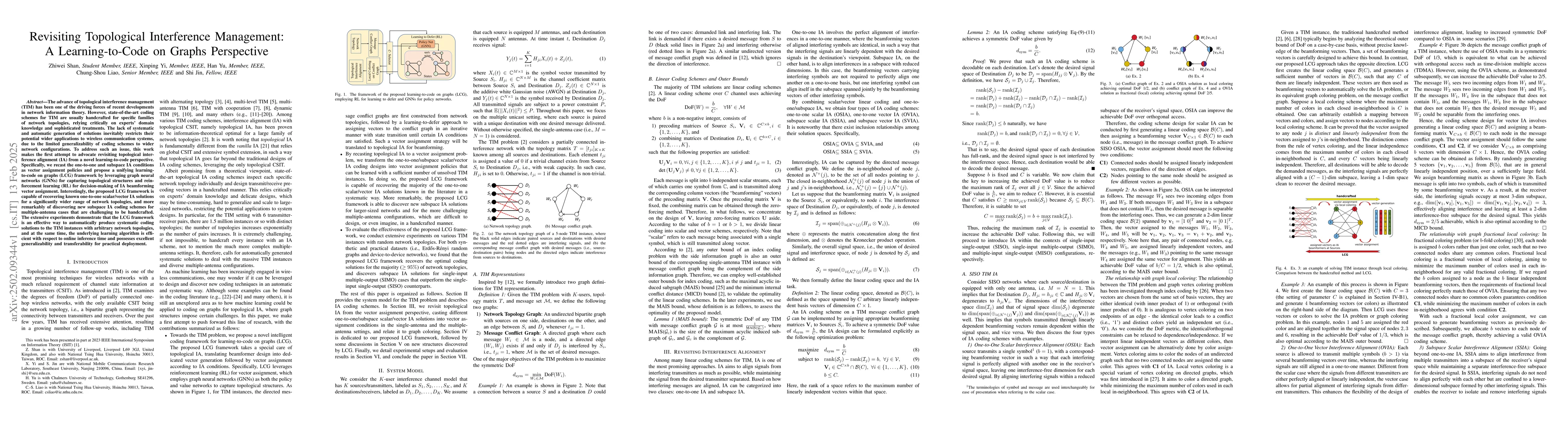 Thumbnail for Revisiting Topological Interference Management: A Learning-to-Code on
  Graphs Perspective