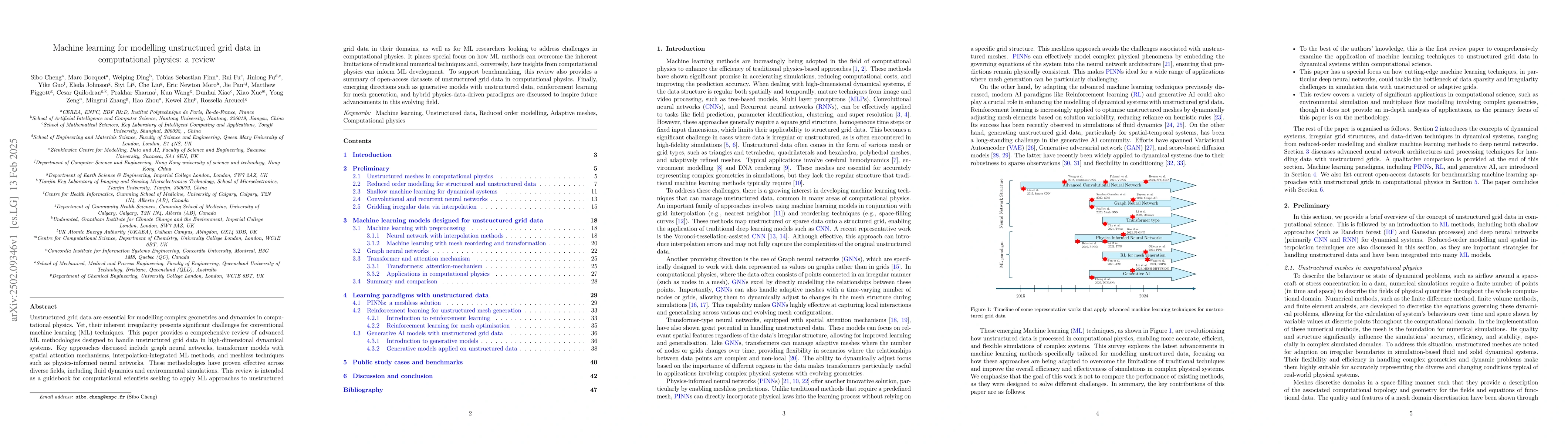 Thumbnail for Machine learning for modelling unstructured grid data in computational
  physics: a review