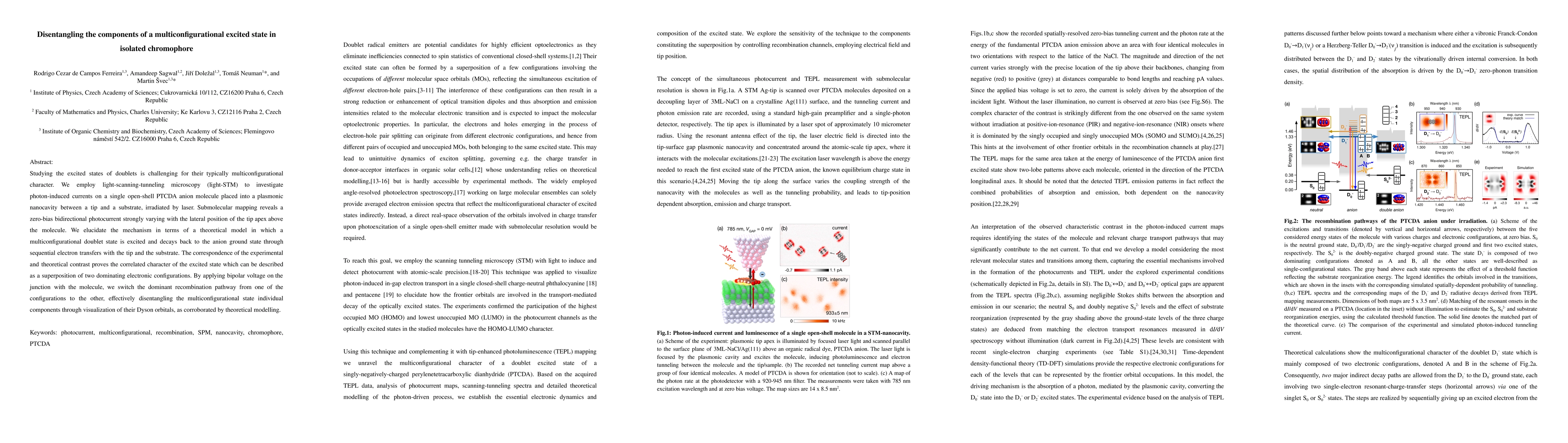 Thumbnail for Disentangling the components of a multiconfigurational excited state in
  isolated chromophore