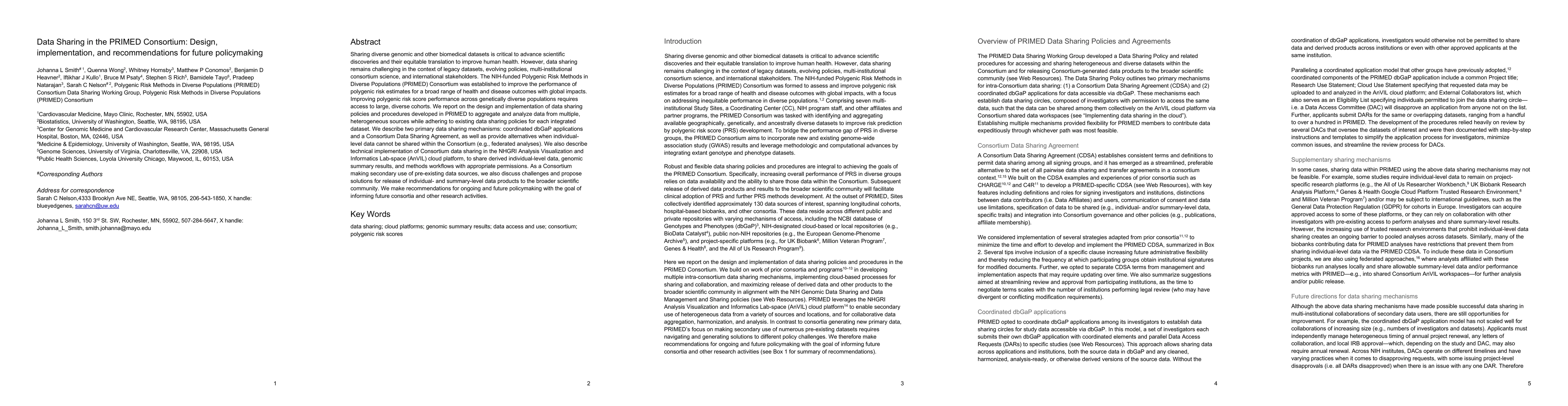 Thumbnail for Data Sharing in the PRIMED Consortium: Design, implementation, and
  recommendations for future policymaking